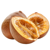 Half of santol fruit isolated on a transparent background showcasing its unique texture and color, half santol fruit isolated on transparent background png