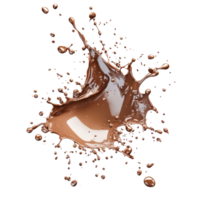 Chocolate splashes dynamically against a pure transparent background creating an artistic splash effect reminiscent of chocolate splash on transparent background png