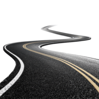 Curvy road winding across a serene landscape with a minimalist design emphasizing its smooth contours and clear lines, lcd monitor isolated on transparent tranparent background png