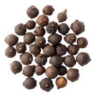 Fresh allspice berries on a transparent background showcasing their natural texture and shape, Allspice berries also called Jamaican pepper or newspice on transparent background png