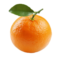 Fresh mandarin tangerine with vibrant orange skin and leaf isolated on a transparent background, Mandarin tangerine citrus fruit with leaf isolated on transparent background png