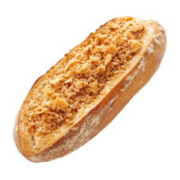 Freshly baked baguette with crispy crumbs isolated against a clean background ready for delicious meals, Fresh Baguette with Crispy Crumbs Isolated isolated on transparent background png