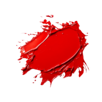 A vibrant splash of red paint on a clean transparent background creating a striking visual contrast, empty red on transparent background png
