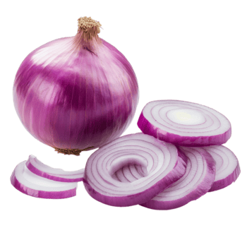 appena affettato rosso cipolla su un' pulito trasparente sfondo in mostra il vivace colore e struttura di ogni fetta, cipolla fette isolato su trasparente sfondo png