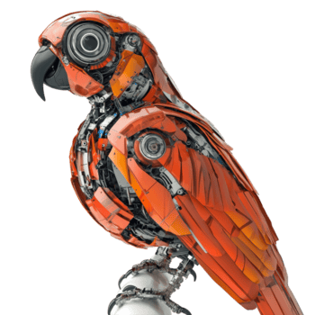 robot papegoja designad med invecklad detaljer ställer ut innovativ teknologi och kreativitet i modern konst, robot papegoja på transparent bakgrund, Avancerad biorobotik design png