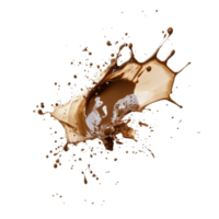 Dynamic coffee splash explosion creates a swirling cloud of brown on a clean backdrop for artistic impact, Coffee paint splash explosion smoke cloud isolated on transparent background png