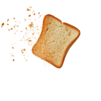Golden brown toast popping from a vintage toaster in a bright kitchen setting, Roasted toast bread popping up of vintage toaster on a transparent backgroun. png