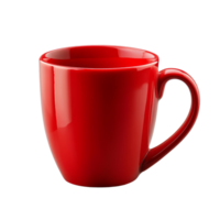 Bright red cup isolated with a clean transparent background, perfect for beverages at home or office during any time of day, red cup isolated on transparent background png
