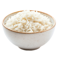 Freshly cooked transparent rice served in a simple bowl on a plain transparent background for culinary presentation, Rice in a bowl on transparent background png