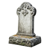 An elaborately carved tombstone with intricate detailing on a transparent background for historical memorialization, tombstone, file of isolated object on transparent background png