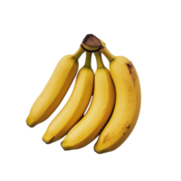 A cluster of ripe bananas on a clean transparent background highlighting their vibrant color and texture, bananas on transparent background png