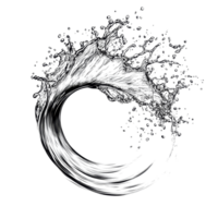 A dynamic curve water splash illustrating fluid motion and energy in a minimalist design set against a plain backdrop, Curve water splash Stock Illustration png