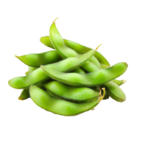 Fresh edamame green soybeans arranged beautifully on a transparent background for culinary presentation and recipes, edamame green soy beans isolated on transparent background png