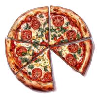 Savor a delicious slice of pizza topped with fresh tomatoes and herbs on a transparent background, Delicious slife of pizza on transparent background png