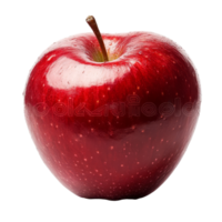 A vibrant red apple isolated on a clean transparent background showcasing its fresh, glossy appearance and natural shine, Red apple isolated png
