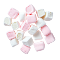 Delightful assortment of soft marshmallows in pastel colors on a clean transparent background perfect for snacks or desserts, marshmallows on transparent background png
