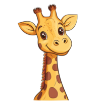 Charming and humorous giraffe drawing on a clean transparent background with a playful expression and bright colors, Funny giraffe drawing on transparent background png