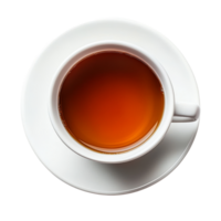 A calming cup of tea resting on a pristine transparent background showcasing its rich amber hue and inviting warmth, cup of tea on transparent background png