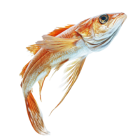Dynamic fish leaping gracefully against a transparent background showcasing its vibrant colors and detailed features, Dynamic Real Fish Leaping on transparent background Isolated Aquatic Image png