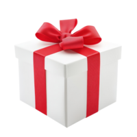 A transparent gift box elegantly wrapped with a red bow, perfect for celebrations or special occasions on a transparent background, transparent gift box with red bow isolated on transparent background png