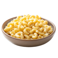 Dry macaroni served in a simple plate against a clean transparent background showcasing its unique shape and texture, dry macaroni in a plate on transparent background png