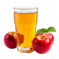 A refreshing glass of apple juice surrounded by ripe red apples on a clean surface, A glass of apple juice with red apples isolated png