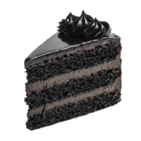 Delicious slice of blackout cake showcasing rich layers on a transparent background, Blackout Cake slice isolated on transparent background png