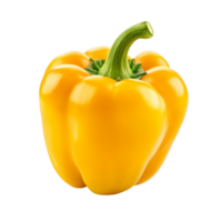 Bright yellow sweet pepper on a clean transparent background, perfect for culinary presentations and healthy dishes, Sweet yellow pepper isolated on transparent background png