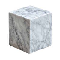Carrara marble cube isolated on a transparent background showcasing natural texture and elegance, carrara marble cube isolated on transparent background png