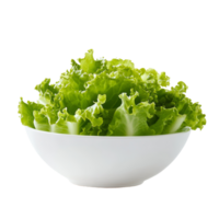 Fresh green frillies iceberg lettuce in a transparent bowl against a plain transparent background ready for healthy meals, green frillies iceberg lettuce in transparent bowl on transparent background png