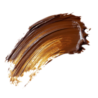 A brown brushstroke on a transparent background highlights artistic texture and color, brown color paint brushstroke isolated on transparent background png