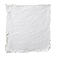 Blank transparent sheet of wrinkled paper placed on clean transparent background for creative design ideas, blank transparent sheet of paper on transparent backgroundfile png