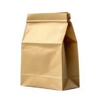 Brown paper bag isolated on a transparent background, ideal for packaging, lunch, or craft projects, Brown paper bag isolated on transparent background Stock Photo png