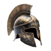 Polished gladiator helmet on a transparent background for artistic display and historical reference, gladiator helmet isolated on transparent background png