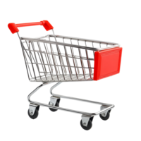 An empty shopping cart stands alone on a transparent background, ready for a shopping adventure at any time, Empty shopping cart isolated png