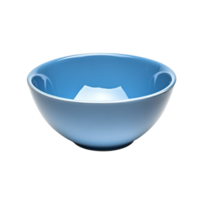 A simple blue bowl sits empty against a clean transparent background highlighting its smooth surface and vibrant color, empty blue bowl on transparent background png
