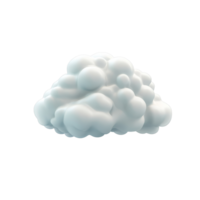 A rendered cloud icon resting against a pristine transparent background in a transparent design, 3D Rendered Cloud Icon isolated on transparent background png