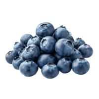 Fresh blueberries piled on a clean transparent background showcasing their rich color and texture, blueberries isolated on transparent background png
