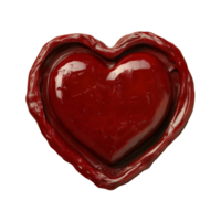 A red heartshaped wax seal on textured parchment creates a romantic and timeless impression for letters and invitations, Heart shape wax seal Stock Illustration png