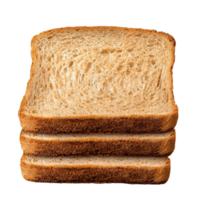Fresh whole grain sliced bread stacked on a transparent background for culinary presentation and display purposes, whole grain sliced bread on transparent background png
