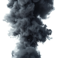 Black smoke rising dramatically against a transparent background creates a striking visual contrast, black smoke isolated on transparent background png