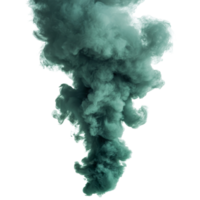 A dark green smoke cloud billows upward against a transparent background, creating a mystical and captivating visual display, dark green smoke cloud isolated on transparent background png