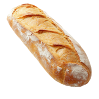Freshly baked baguette resting on a clean surface with a crisp crust and soft interior, Baguette isolated png