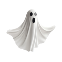 A flying Halloween ghost in a transparent sheet soaring through the air during the spooky season, flying halloween ghost in a transparent sheet, file of isolated object on transparent background png