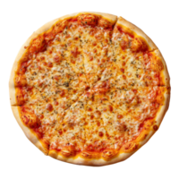 Delicious classic cheese pizza on a clean transparent background ready to be enjoyed fresh from the oven with a golden crust and bubbling cheese, Classic Pizza On transparent background png