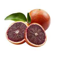 Fresh blood oranges with vibrant color displayed on a clean transparent background, Blood oranges isolated on transparent background png