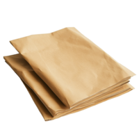 A stack of brown paper packets resting on a clean transparent background for various packaging needs, paper packet on a transparent background png