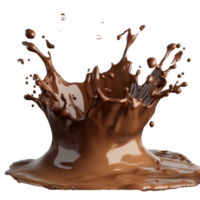 A vibrant splash of chocolate on a transparent surface resembling captured in exquisite detail, Isolated muffin with a cherry on top, transparent background png