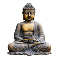 Buddha statue representing peace and wisdom, isolated against a transparent background for spiritual reflection, buddha statue sign for peace and wisdom isolated on transparent background png