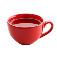 Red tea cup filled with warm beverage on a clean transparent background, perfect for cozy moments and relaxation, red tea cup isolated on transparent background png